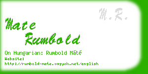 mate rumbold business card