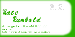 mate rumbold business card